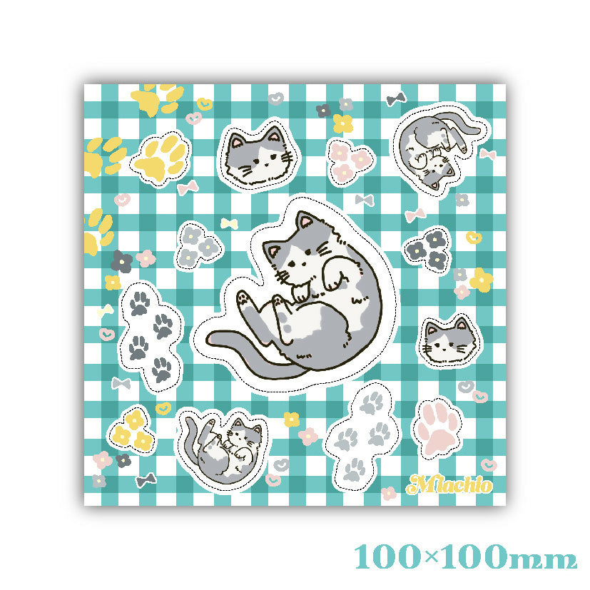 まるくなる猫[ステッカーシート](100×100)