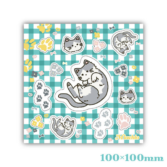 まるくなる猫[ステッカーシート](100×100)