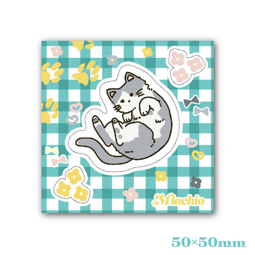 まるくなる猫[ステッカーシート](50×50)