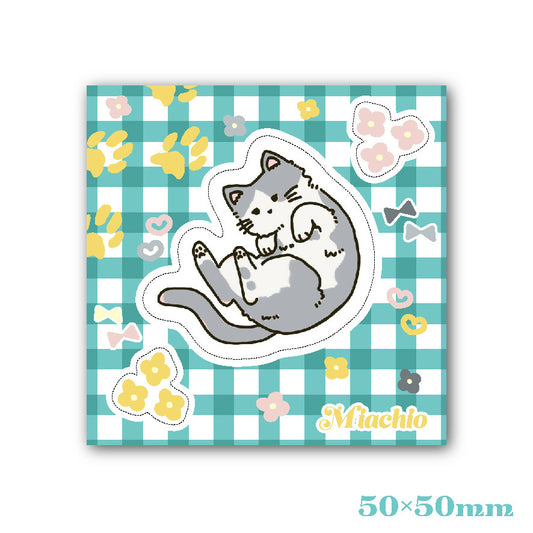 まるくなる猫[ステッカーシート](50×50)