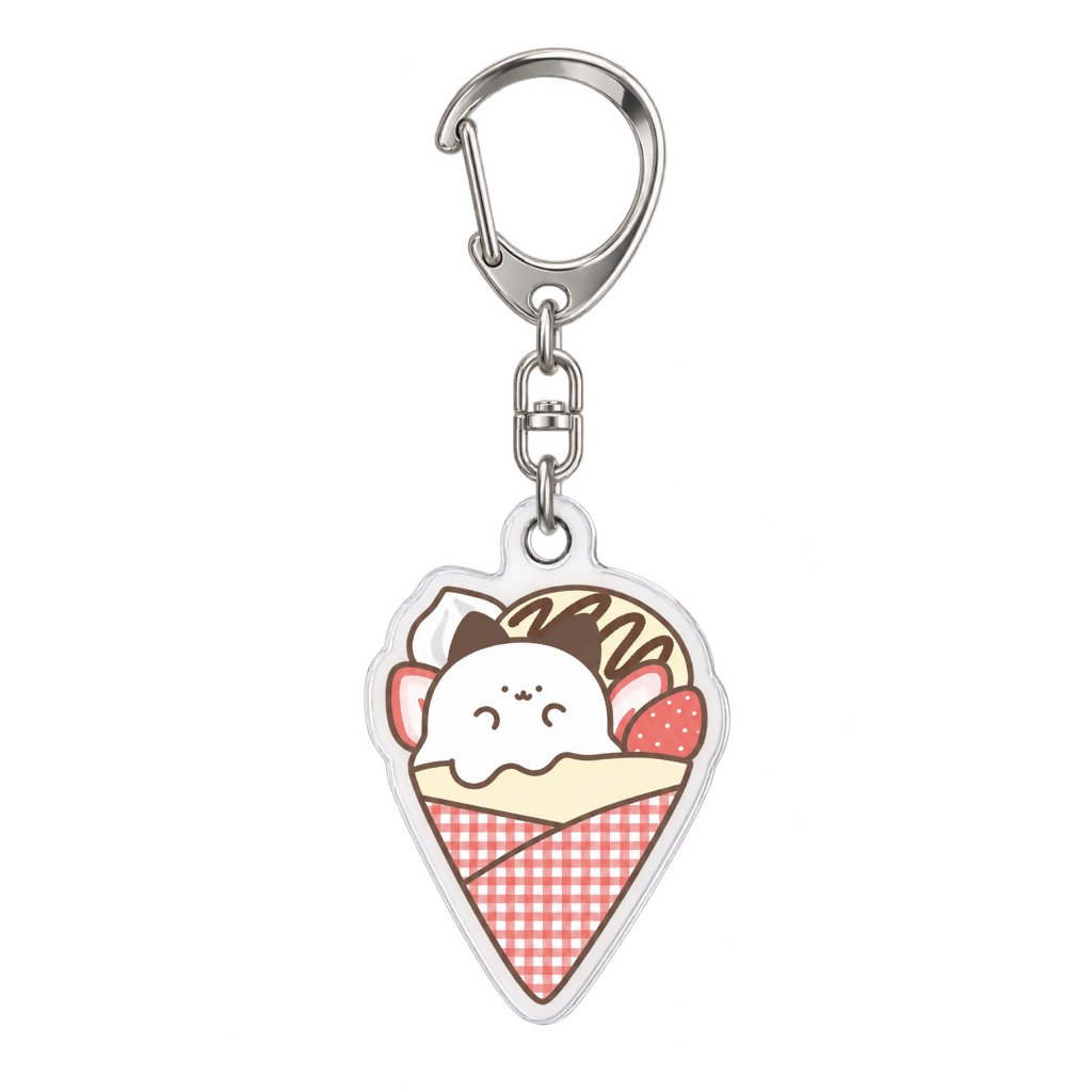 もうふねこのクレープキーホルダー